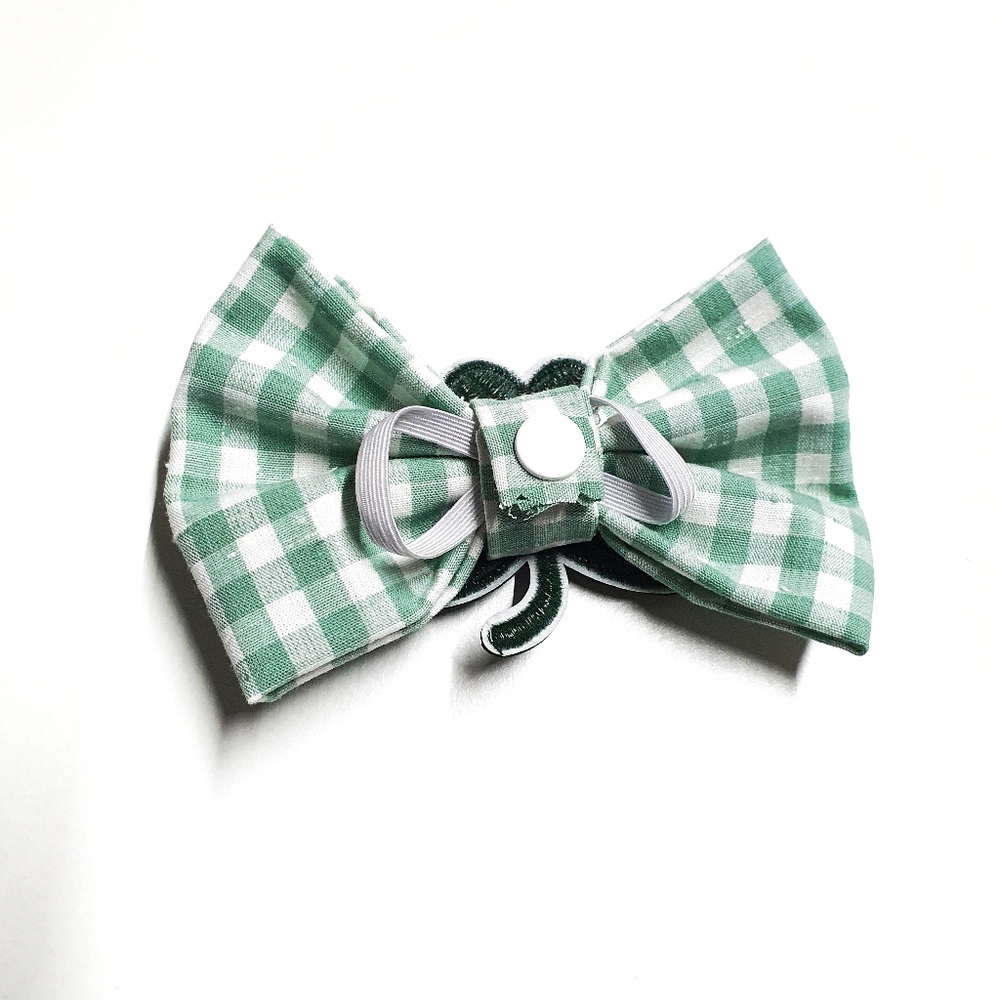🐶 3 for $15 * Pablo St. Patrick's Cotton Snap On Patch Dog Bow Tie - Picture 3 of 5